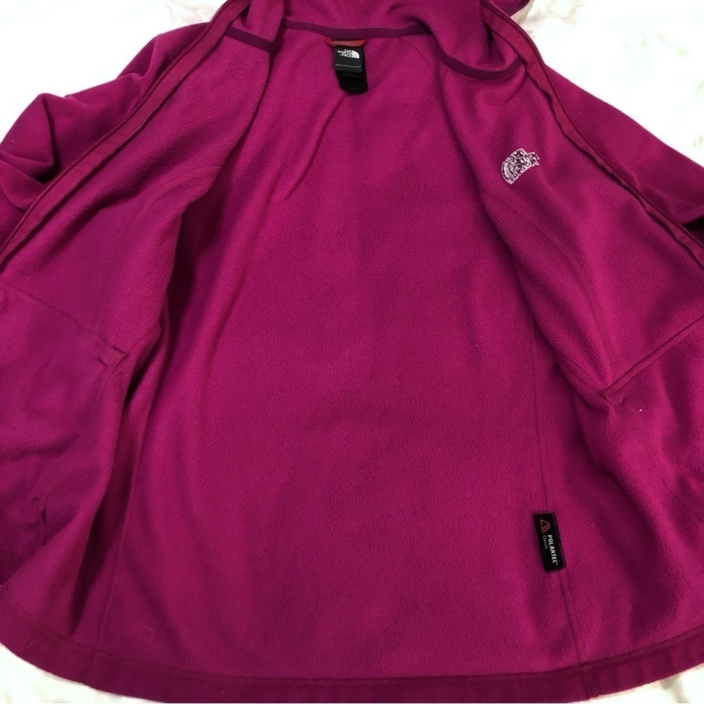 The North Face Polartec Fleece Hooded Zip Majenta Pink/Purple Jacket size M - Picture 11 of 12